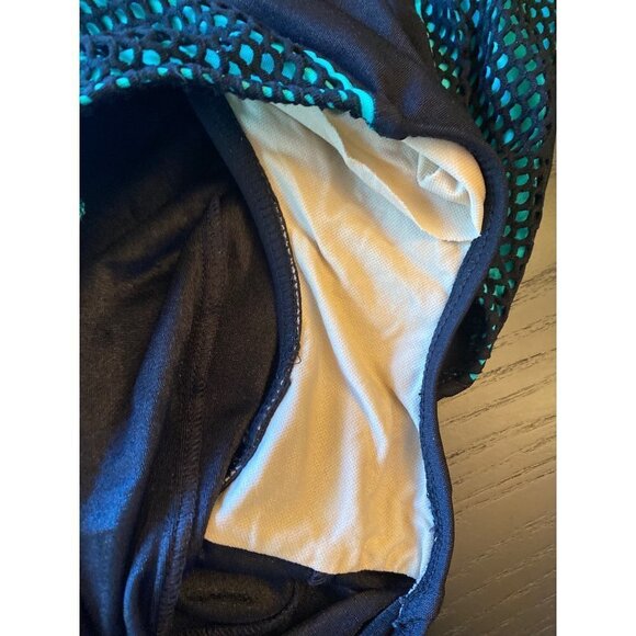 Gabar Swimsuit Black Treen Mesh One Piece Tank Size 8 - Picture 3 of 5